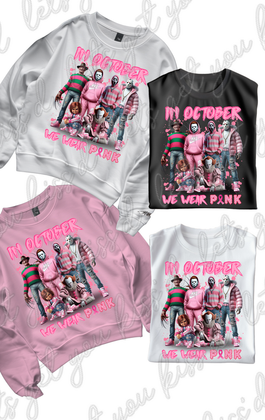 In October We Wear Pink Horror Shirt/Sweater